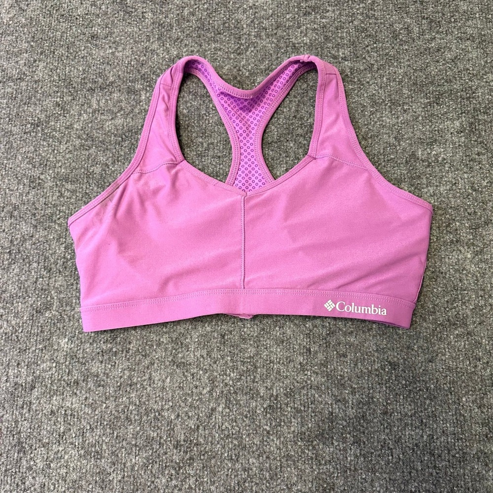 Columbia Sports Bra Womens Size S Pink Racerback Mesh Athletic Active Gym Wear